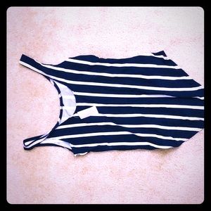 Charlotte Russe blue/white striped bodysuit